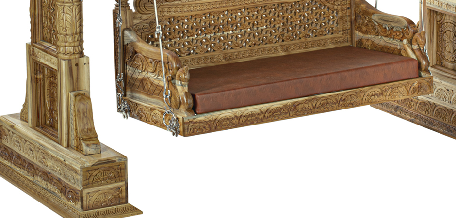 Большие Индийские качели из тика TEAK WOOD SWING - фото №1