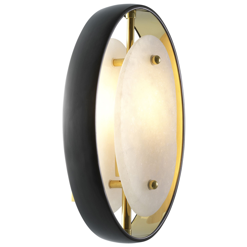 Бра Eichholtz Wall Lamp Trissoni Глянцевое золото Прозрачный Белый Бра Eichholtz Wall Lamp Trissoni Глянцевое золото Прозрачный Белый в Рязани | Loft Concept