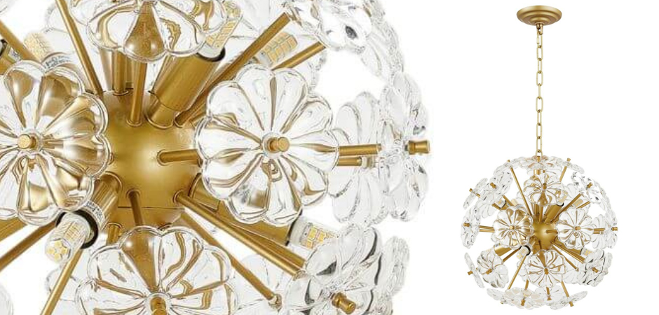 Люстра Glass Flowers Sputnik Chandelier D 32 Люстра Glass Flowers Sputnik Chandelier D 32 - Loft-Concept в Рязани