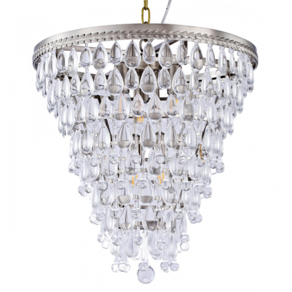 Люстра Clarissa Glass Drop Pendant 46 Nickel Хром Люстра Clarissa Glass Drop Pendant 46 Nickel Хром в Рязани | Loft Concept