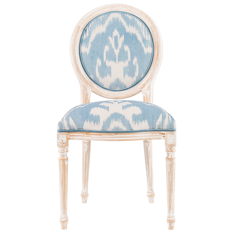 Мягкий стул со светло-голубым узором Ikat Pattern Белый Бежевый Голубой Мягкий стул со светло-голубым узором Ikat Pattern Белый Бежевый Голубой в Рязани | Loft Concept