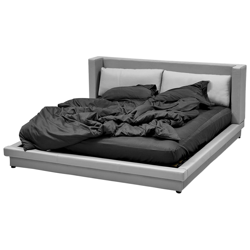 Кровать двуспальная с подушками и мягким основанием Stout Bed Серый Кровать двуспальная с подушками и мягким основанием Stout Bed Серый в Рязани | Loft Concept