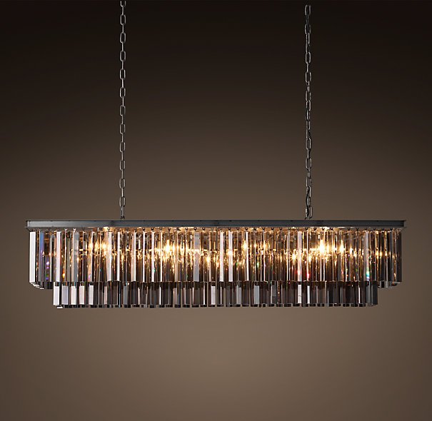 Люстра RH 1920s Odeon Smoke Glass Fringe Black iron 125 Черный в Рязани | Loft Concept 