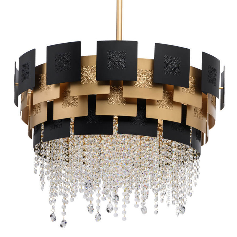 Люстра Engraving Plates Black Gold Черный Золотой Люстра Engraving Plates Black Gold Черный Золотой в Рязани | Loft Concept