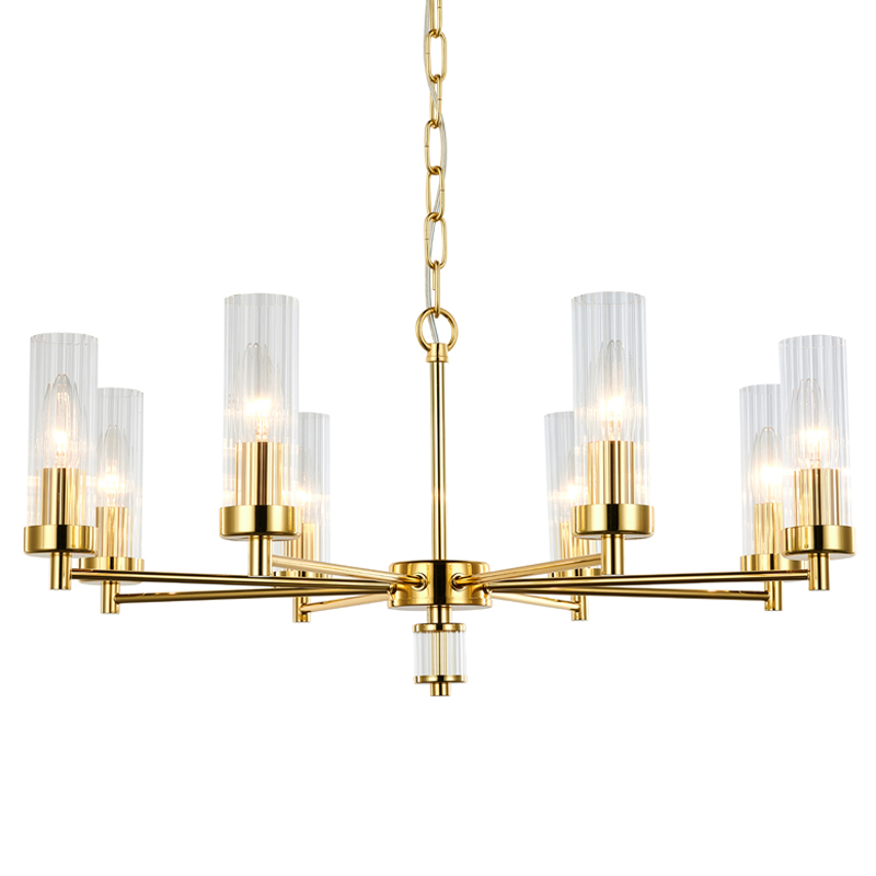 Люстра Jeanette Chandelier Gold 66 Глянцевое золото Прозрачный Люстра Jeanette Chandelier Gold 66 Глянцевое золото Прозрачный в Рязани | Loft Concept