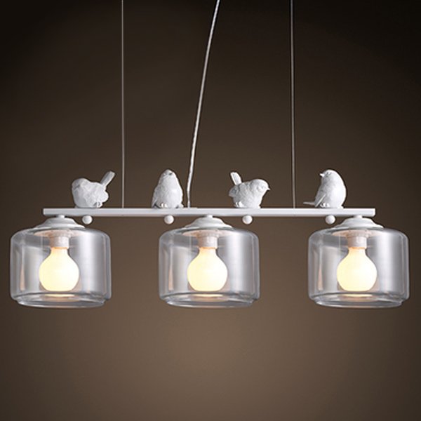 Светильник Provence Bird Pendant Line 3 cylinder Белый в Рязани | Loft Concept 