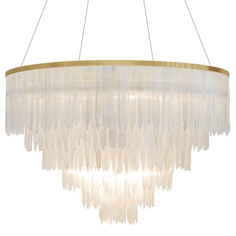 Люстра LAMP SELEN BRASS ROUND 120 Прозрачный белый Хром Люстра LAMP SELEN BRASS ROUND 120 Прозрачный белый Хром в Рязани | Loft Concept