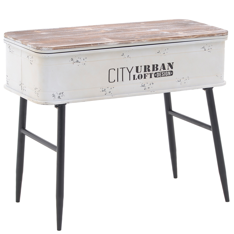 Консоль City Urban Loft Design Console Белый винтажная патина Бежево-серый Консоль City Urban Loft Design Console Белый винтажная патина Бежево-серый в Рязани | Loft Concept