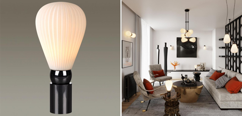Настольная Лампа Cappadocia Черно-белая Настольная Лампа Cappadocia Черно-белая - Loft-Concept в Рязани