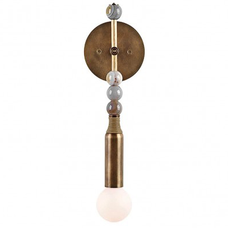 Бра TALISMAN 1 SCONCE по дизайну студии Apparatus Винтажная латунь Серый Бежево-серый Бра TALISMAN 1 SCONCE по дизайну студии Apparatus Винтажная латунь Серый Бежево-серый в Рязани | Loft Concept