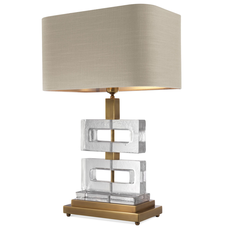 Настольная лампа Eichholtz Table Lamp Umbria Brass Прозрачный Винтажная латунь Бежево-серый Настольная лампа Eichholtz Table Lamp Umbria Brass Прозрачный Винтажная латунь Бежево-серый в Рязани | Loft Concept