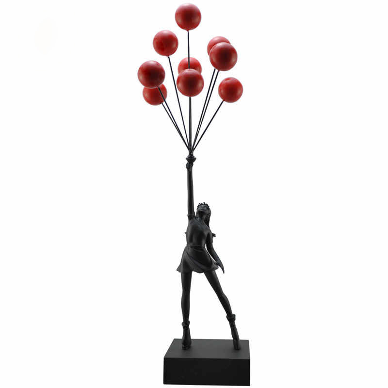 Статуэтка Flying Balloons Girl black Черный Красный Статуэтка Flying Balloons Girl black Черный Красный в Рязани | Loft Concept