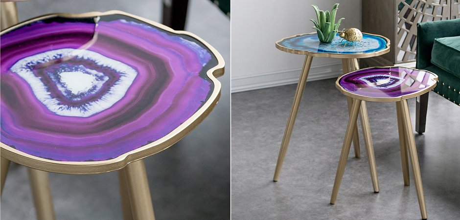 Кофейный стол Imitation Agate Fuchsia Кофейный стол Imitation Agate Fuchsia - Loft-Concept в Рязани