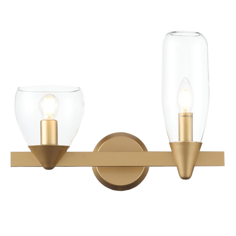 Бра Houston Wall Lamp матовое золото Прозрачное Стекло Бра Houston Wall Lamp матовое золото Прозрачное Стекло в Рязани | Loft Concept