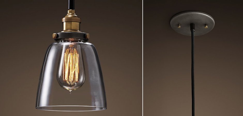 Подвесной светильник Loft Clear Glass Cloche Подвесной светильник Loft Clear Glass Cloche - Loft-Concept в Рязани