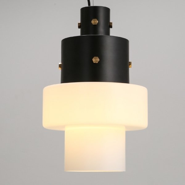 Подвесной светильник Luna Glass Pendant Milk Черный Подвесной светильник Luna Glass Pendant Milk Черный в Рязани | Loft Concept