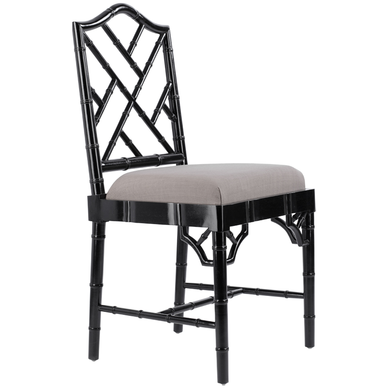 Black Chippendale Chair Черный Бежево-серый Black Chippendale Chair Черный Бежево-серый в Рязани | Loft Concept