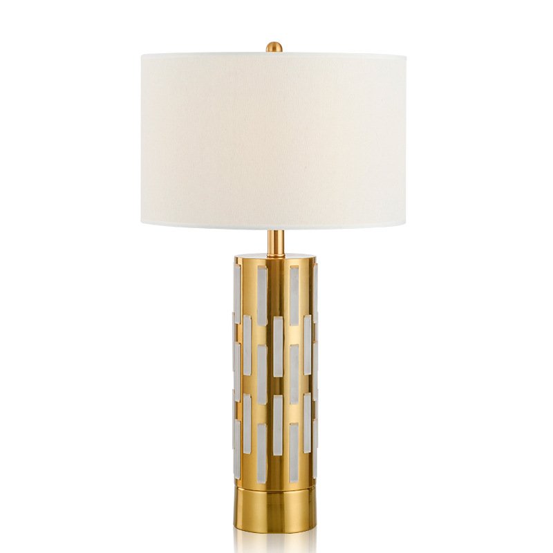 Настольная лампа Art Deco Brass Reading Table Lamp Золотой Белый Настольная лампа Art Deco Brass Reading Table Lamp Золотой Белый в Рязани | Loft Concept
