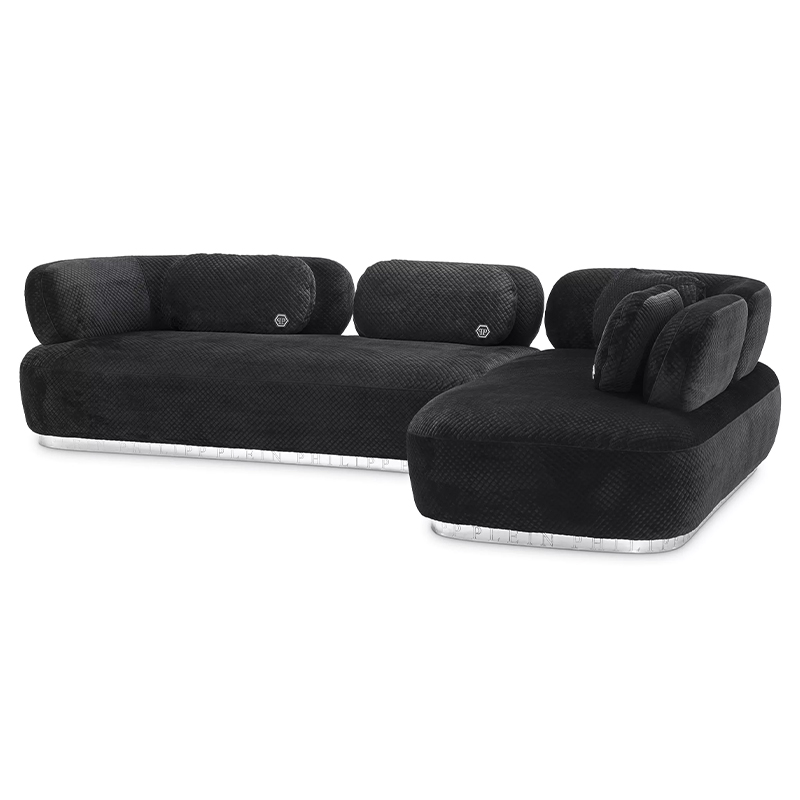 Диван Philipp Plein Sofa Signature Lounge Чёрный Черный Золотой Диван Philipp Plein Sofa Signature Lounge Чёрный Черный Золотой в Рязани | Loft Concept