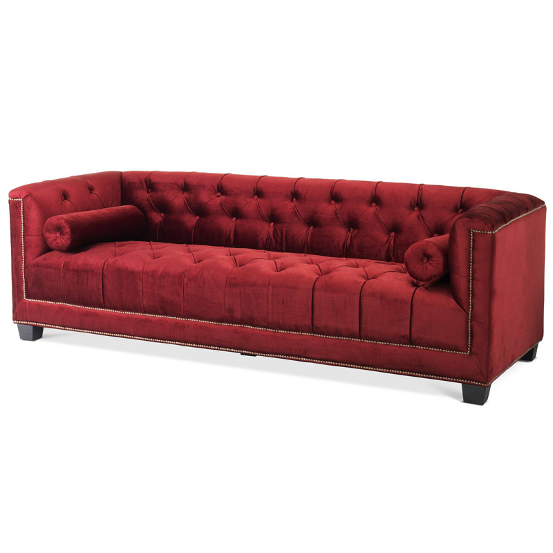 Диван Eichholtz Sofa Paolo red Красный Черный Коричневый Диван Eichholtz Sofa Paolo red Красный Черный Коричневый в Рязани | Loft Concept