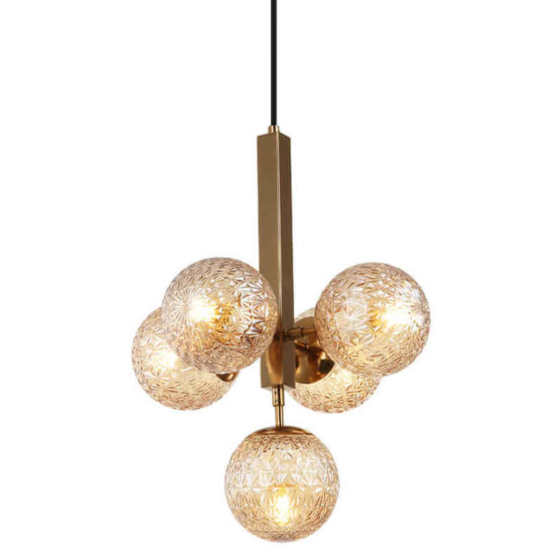 Люстра Perforated Glass Bubbles brown 5 Бронза Коричневый в Рязани | Loft Concept 