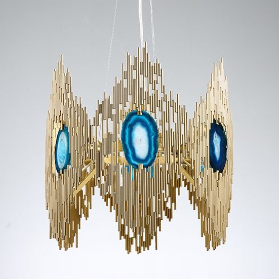 Люстра Calypso Chandelier 6 Золотой Графит Морская синь Люстра Calypso Chandelier 6 Золотой Графит Морская синь в Рязани | Loft Concept