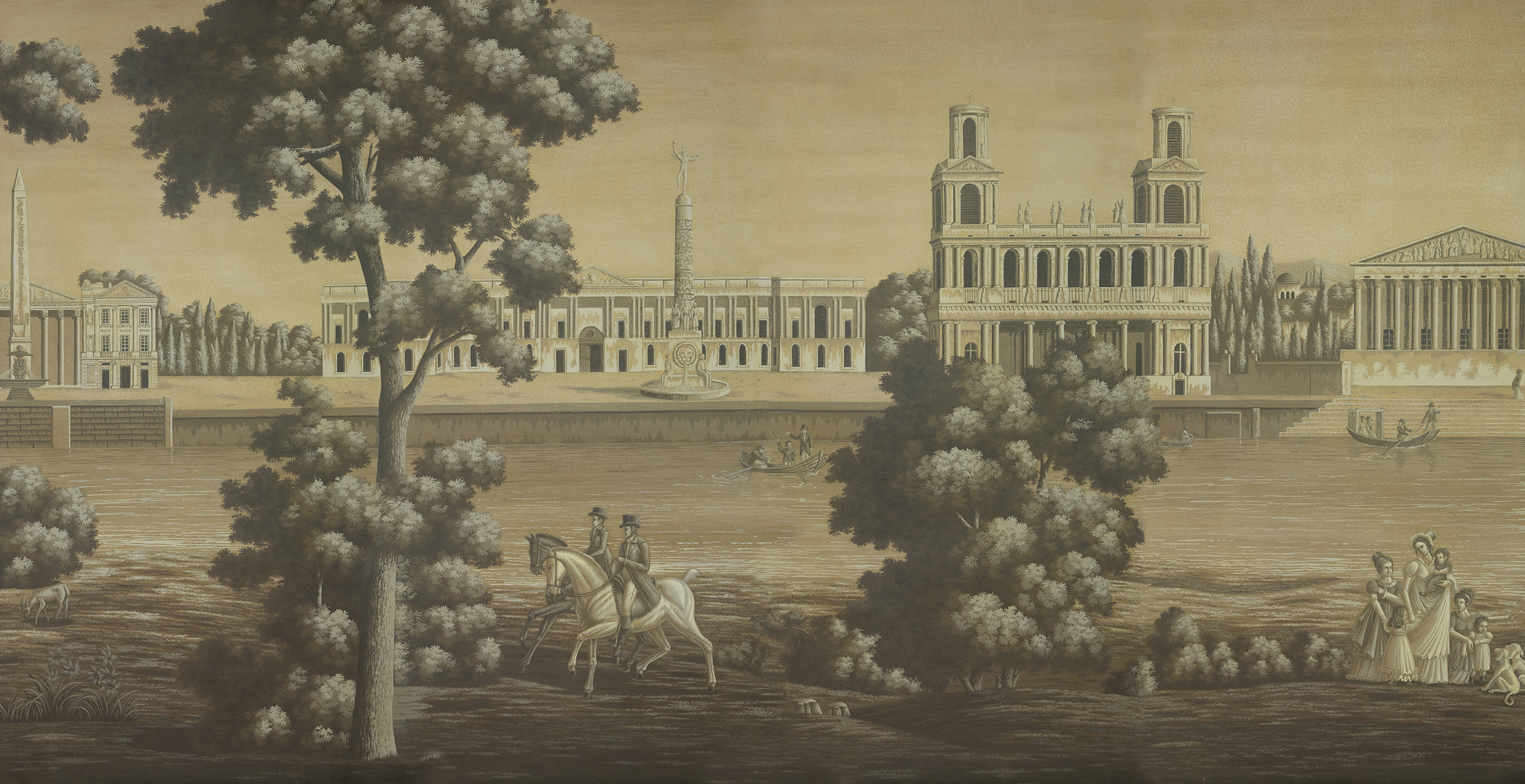 Обои ручная роспись Monuments of Paris Eau Forte on antique scenic Xuan paper Обои ручная роспись Monuments of Paris Eau Forte on antique scenic Xuan paper - постер Loft-Concept в Рязани