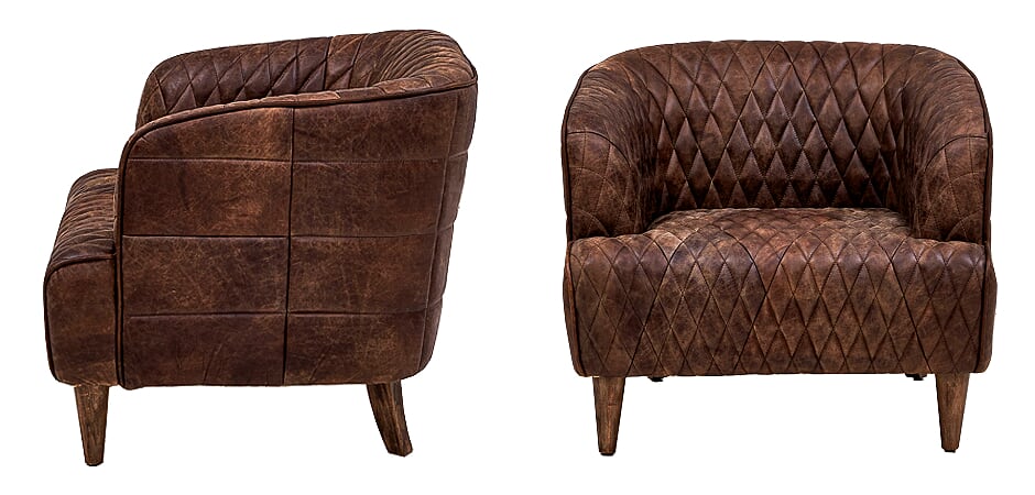 Philadelphia Armchair Кресло из Коричневой Винтажной Кожи Philadelphia Armchair Кресло из Коричневой Винтажной Кожи - Loft-Concept в Рязани