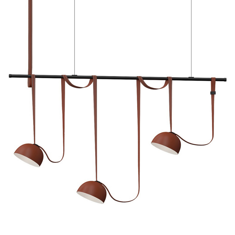 Комплект ременной трековой системы из трех светильников Flos Wireline Lighting Коричневый Черный Комплект ременной трековой системы из трех светильников Flos Wireline Lighting Коричневый Черный в Рязани | Loft Concept