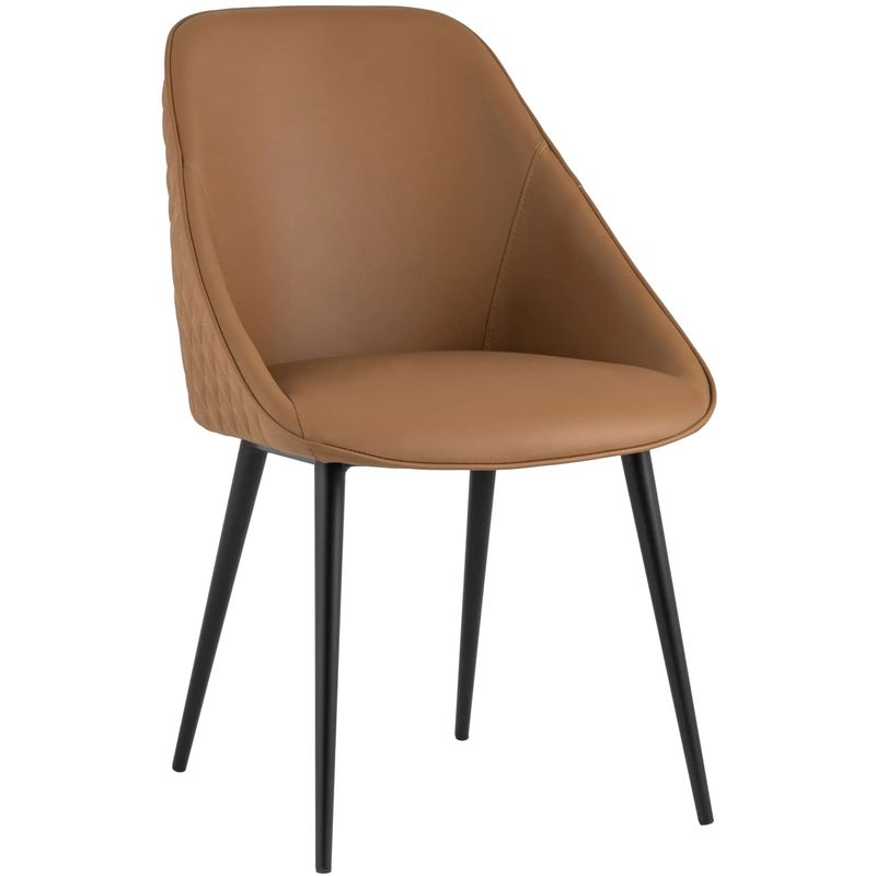 Стул Miruna Chair Коричневая Экокожа Коричневый Черный в Рязани | Loft Concept 
