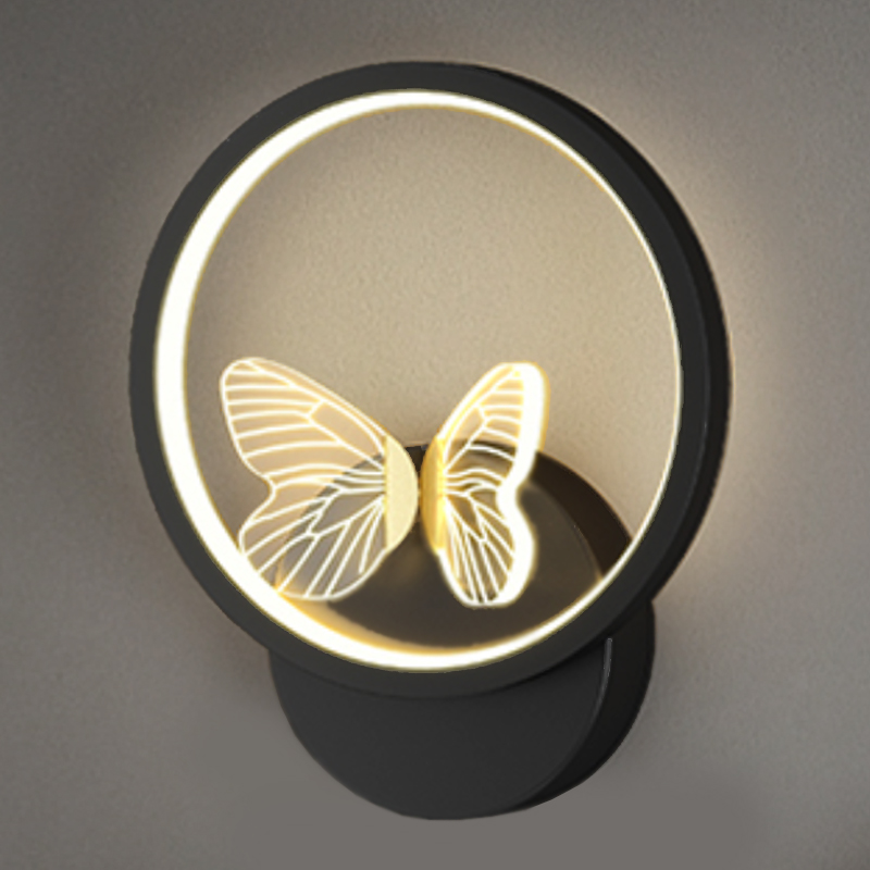 Бра Butterfly Black Circle Wall Lamp Прозрачный Черный Бра Butterfly Black Circle Wall Lamp Прозрачный Черный в Рязани | Loft Concept