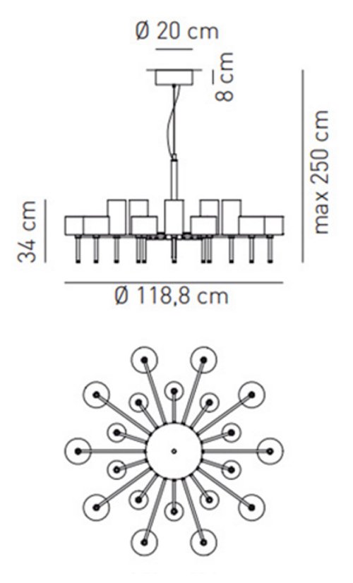 Люстра AXO Light Spillray lamps 20 Люстра AXO Light Spillray lamps 20 в Рязани
