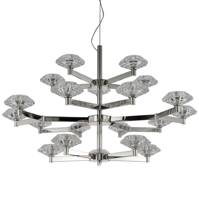 Люстра Yerker Chandelier Nickel 20 Никель Прозрачный Люстра Yerker Chandelier Nickel 20 Никель Прозрачный в Рязани | Loft Concept