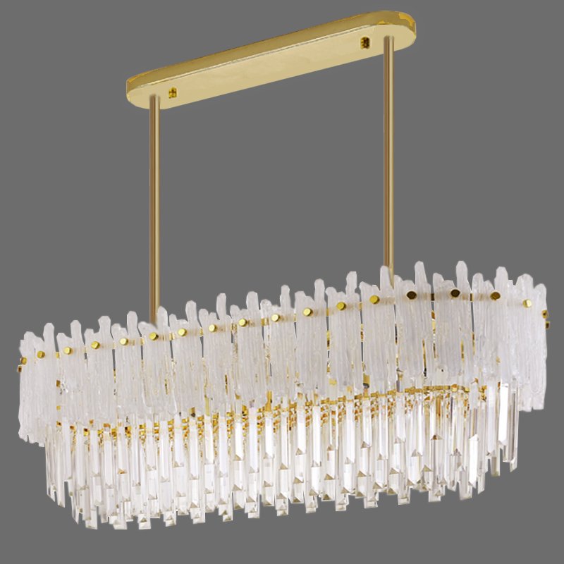 Люстра Murano Glass ICE Chandelier Rectangle Золотой Белый Прозрачное Стекло Люстра Murano Glass ICE Chandelier Rectangle Золотой Белый Прозрачное Стекло в Рязани | Loft Concept