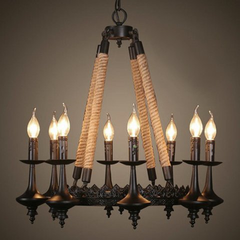 Люстра 8-Light Rustic Chandelier Черный Люстра 8-Light Rustic Chandelier Черный в Рязани | Loft Concept
