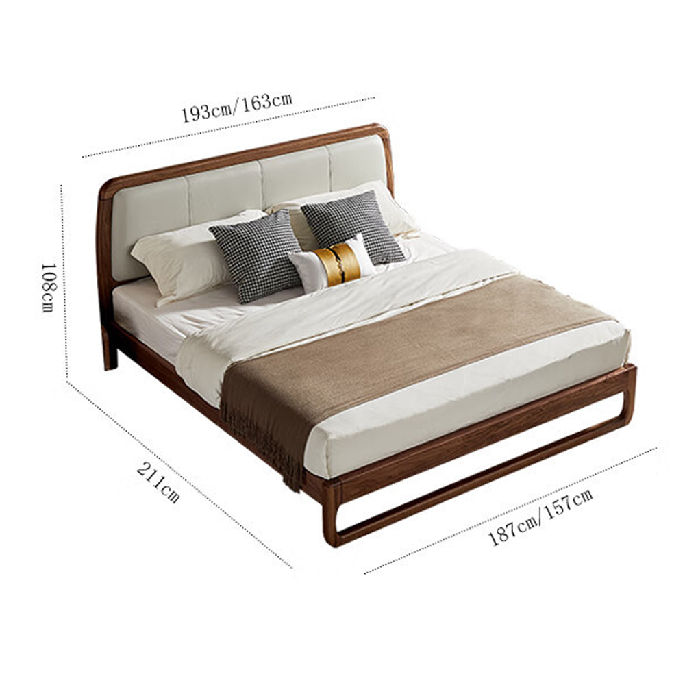 Кровать двуспальная с деревянным каркасом и мягким изголовьем Walnut Bed Кровать двуспальная с деревянным каркасом и мягким изголовьем Walnut Bed в Рязани