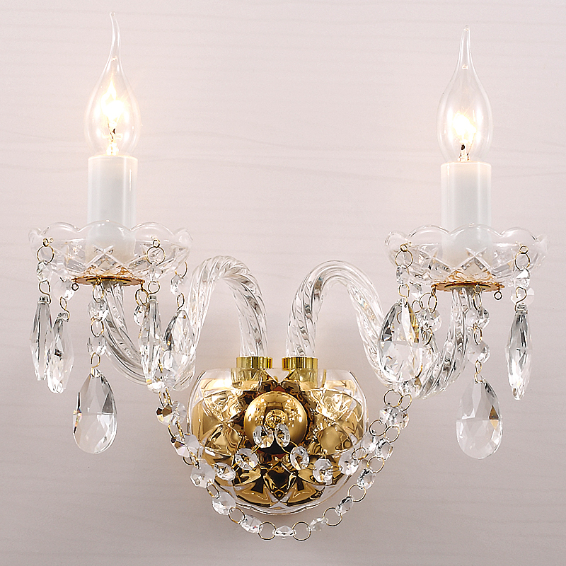 Бра Megane Sconce Double Глянцевое золото Прозрачный Бра Megane Sconce Double Глянцевое золото Прозрачный в Рязани | Loft Concept