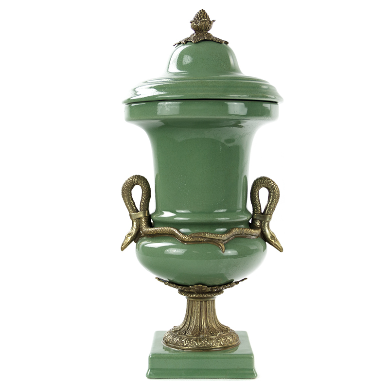 Ваза Selenia Green Vase Bronze Serpents Зеленый смок Бронза Ваза Selenia Green Vase Bronze Serpents Зеленый смок Бронза в Рязани | Loft Concept