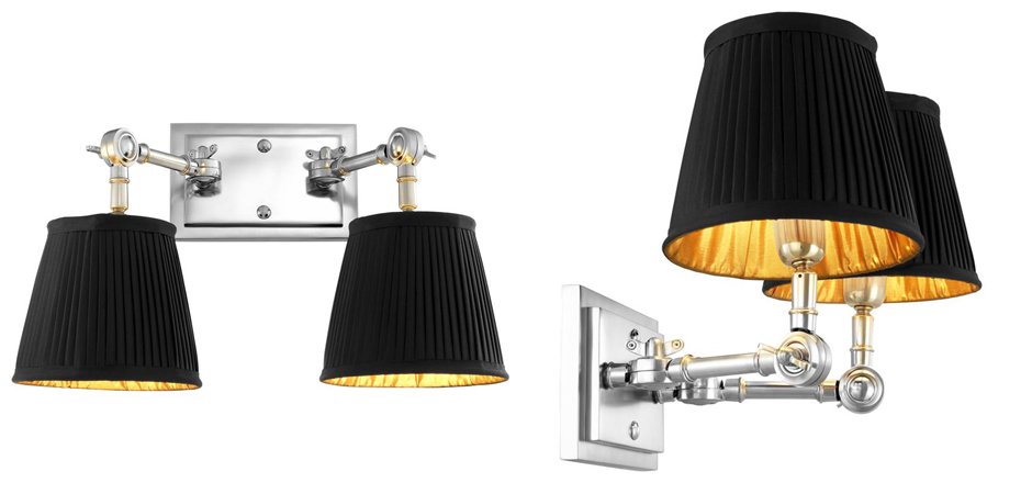 Бра Wall Lamp Wentworth Double Nickel+Black Бра Wall Lamp Wentworth Double Nickel+Black - Loft-Concept в Рязани