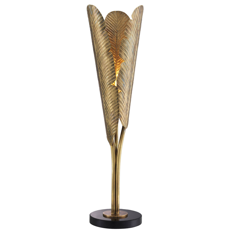 Настольная лампа Eichholtz Table Lamp Plantain Винтажная латунь Черный Настольная лампа Eichholtz Table Lamp Plantain Винтажная латунь Черный в Рязани | Loft Concept