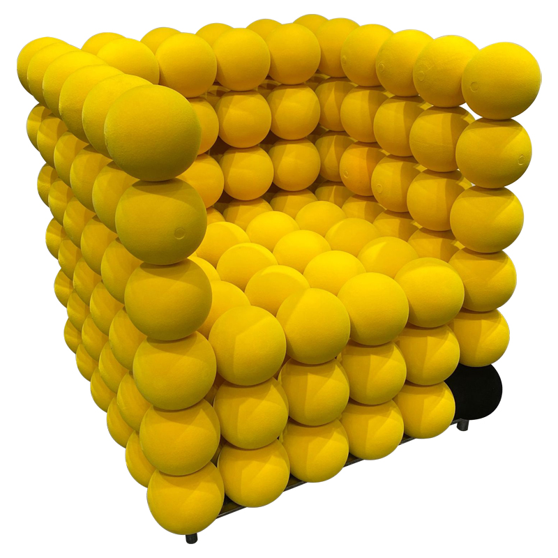 Дизайнерское Кресло Yellow Balls Armchair Желтый Черный Хром Дизайнерское Кресло Yellow Balls Armchair Желтый Черный Хром в Рязани | Loft Concept