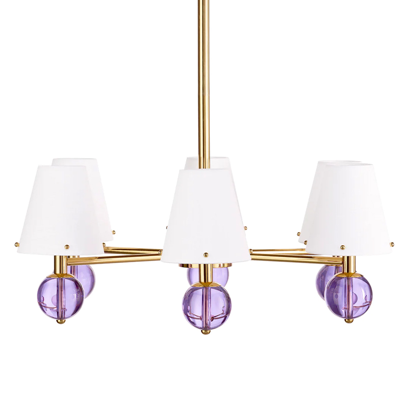 Люстра Jonathan BELVEDERE SIX-LIGHT CHANDELIER Сиреневый Золотой Белый Люстра Jonathan BELVEDERE SIX-LIGHT CHANDELIER Сиреневый Золотой Белый в Рязани | Loft Concept
