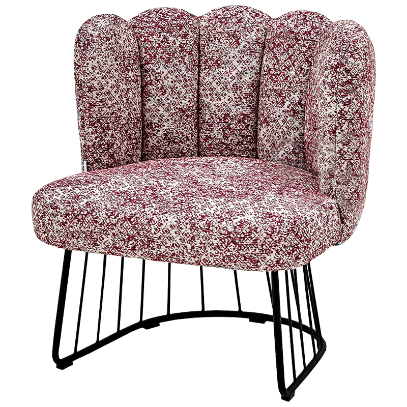 Кресло Noah Armchair cherry-white Бургундский красный Белый Черный Кресло Noah Armchair cherry-white Бургундский красный Белый Черный в Рязани | Loft Concept
