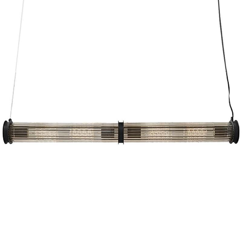 Подвесной светильник Glass TUBE Pendant Double Black Черный Прозрачный Подвесной светильник Glass TUBE Pendant Double Black Черный Прозрачный в Рязани | Loft Concept