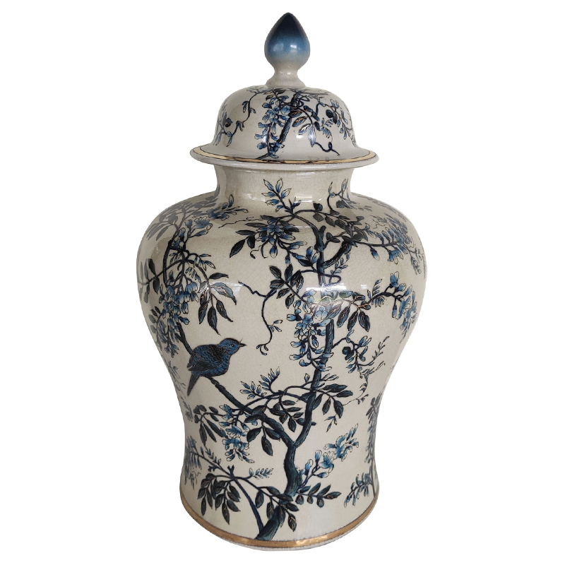 Ваза Blue White Vase Ramao Синий Белый Ваза Blue White Vase Ramao Синий Белый в Рязани | Loft Concept