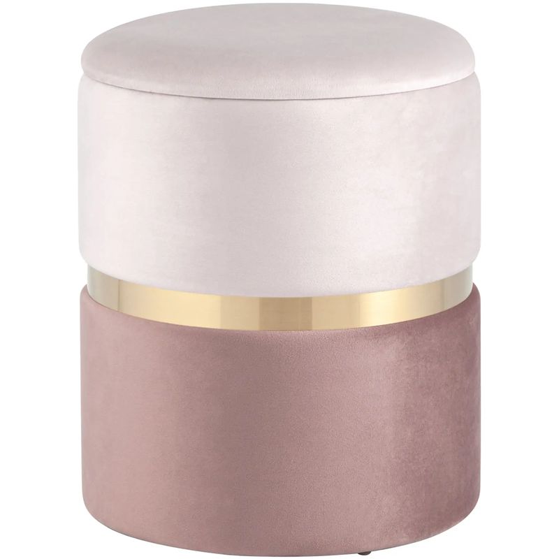 Пуф с ящиком Duo светлый розовый Glossy Velor Розовый пастельный Пуф с ящиком Duo светлый розовый Glossy Velor Розовый пастельный в Рязани | Loft Concept