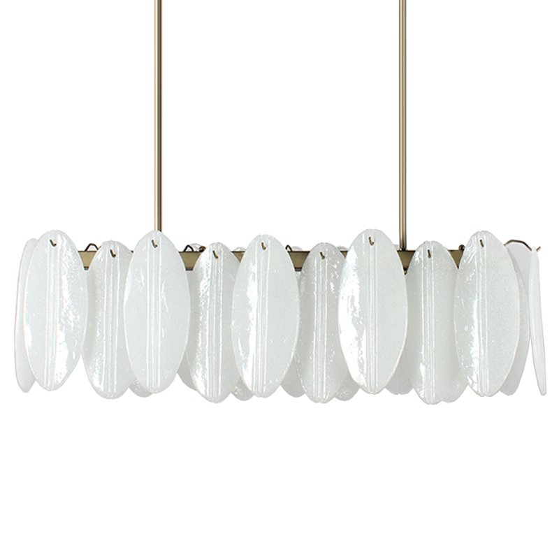 Люстра Angel Style Italian Murano Glass Rectangle Латунь Белый Люстра Angel Style Italian Murano Glass Rectangle Латунь Белый в Рязани | Loft Concept