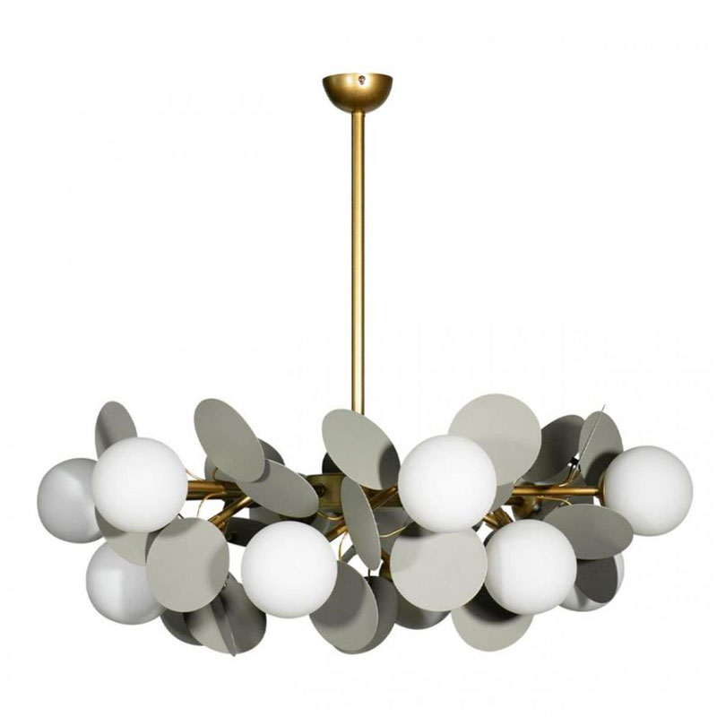 Люстра MATISSE Chandelier Gray 12 ламп Серый Золотой Белый Люстра MATISSE Chandelier Gray 12 ламп Серый Золотой Белый в Рязани | Loft Concept