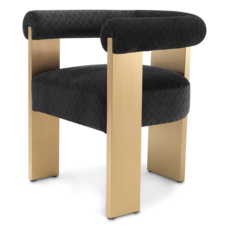 Стул Philipp Plein Dining Chair Icon Черный Золотой Стул Philipp Plein Dining Chair Icon Черный Золотой в Рязани | Loft Concept