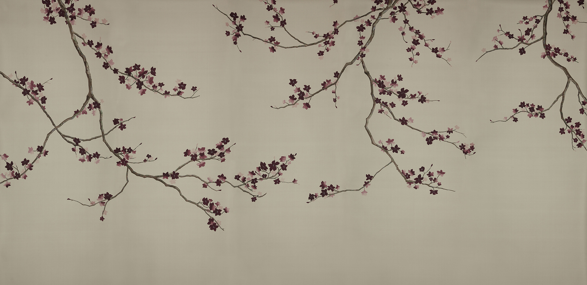 Обои ручная роспись Cherry Tree Special Colourway on Icefield dyed silk Обои ручная роспись Cherry Tree Special Colourway on Icefield dyed silk - постер Loft-Concept в Рязани